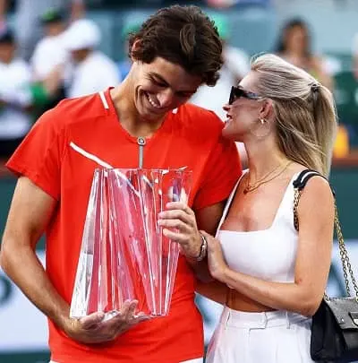 Taylor Fritz with his girlfriend Morgan Riddle