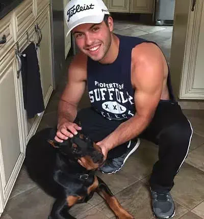 David Castro with his dog