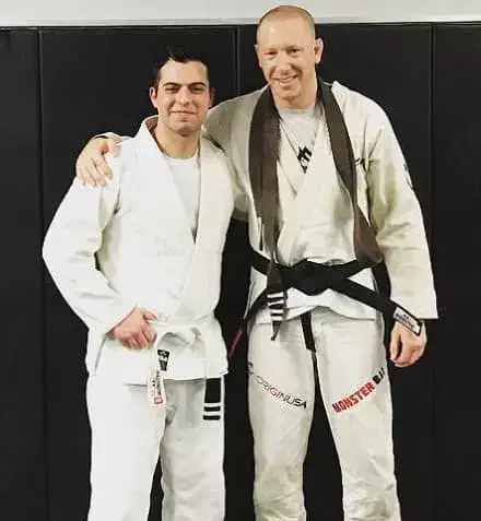 David Castro with his martial arts instructor