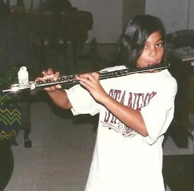 Ginger Gonzaga flute playing in childhood