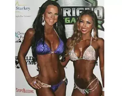 Kayla Cardona during a women bodybuilding competition