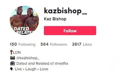 Kaz Bishop TIkTok account