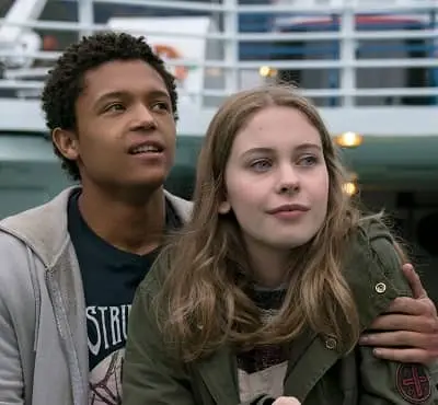 Percelle Ascott with his co-star Sorcha Groundsell