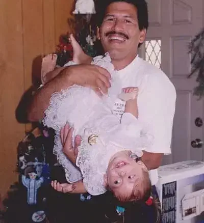 Angel Rose with her father