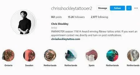 Chris Shockley Instagram account