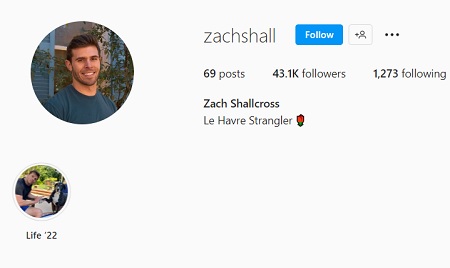 Instagram account of Zach Shallcross