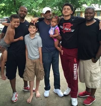 Jalen Harris with his family