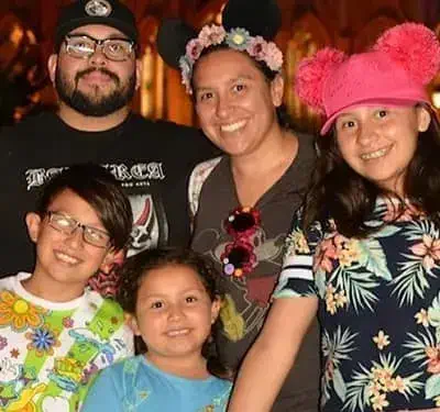 Nikko Hurtado with his wife and kids