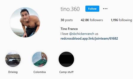 Tino Franco Instagram account