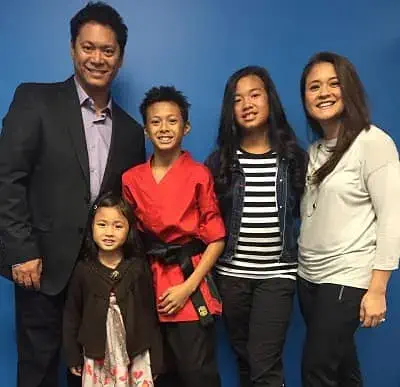 Kieran Tamondong with his father, mother and siblings