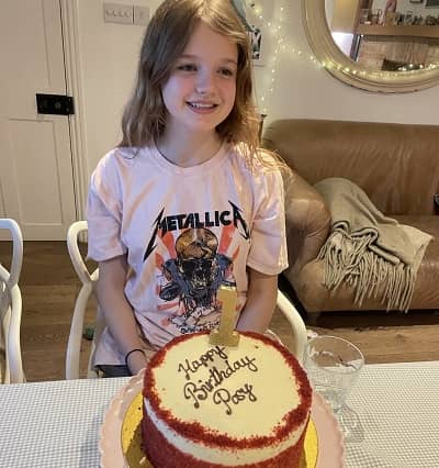 Posy Taylor celebrating her birthday