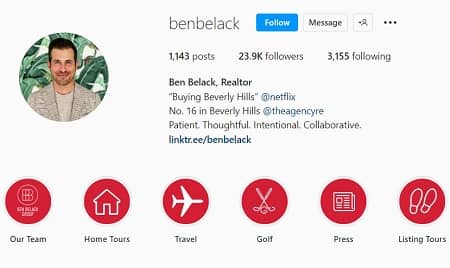 Ben Belack Instagram account
