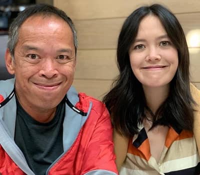 Charlotte Nicdao with her father
