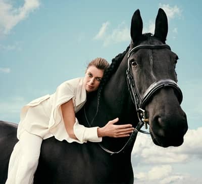 Claudia Harrison photoshoot with horse