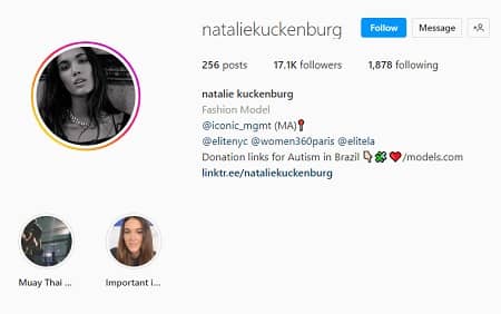 Natalie Kuckenburg Instagram account