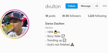 Darius Jackson Instagram account