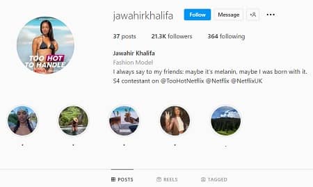 Jawahir Khalifa Instagram account