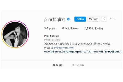 Pilar Fogliati Instagram account