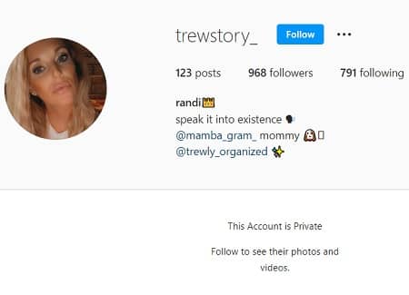 Randi Trew Instagram account