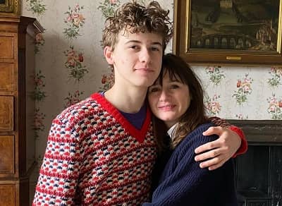 Sam Nivola with his mother Emily Mortimer