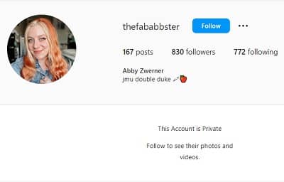 Abby Zwerner Instagram account