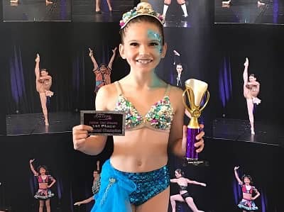 Amie Donald after winning a dance competition