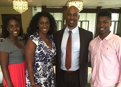 Antonio Armstrong JR with his father mother and sister