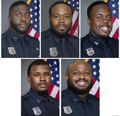 Five Memphis Officers beating Tyre Nichols