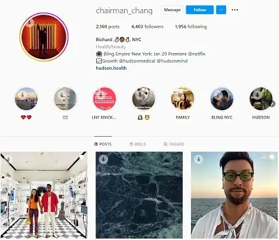 Richard Chang Instagram account
