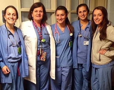 Lindsay Clancy with her staff nurses