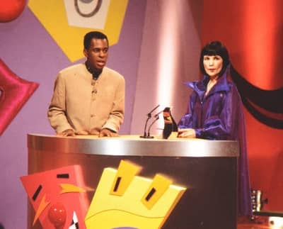 Mystic Meg with Andi Peters at the Live and Kicking Red Nose Awards show