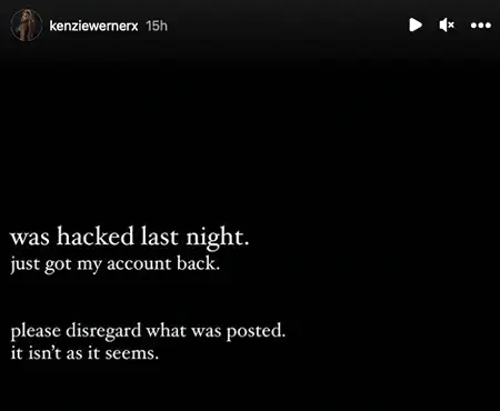 Kenzie Werner statement on Leaked Photos