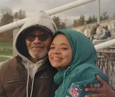 Tanzyn Crawford with her father