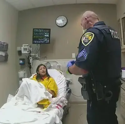 Alexee Trevizo during police investigation in hospital