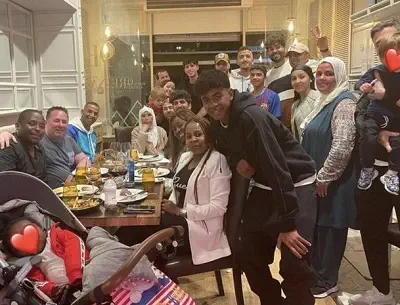 Lamine Yamal celebrating with his family