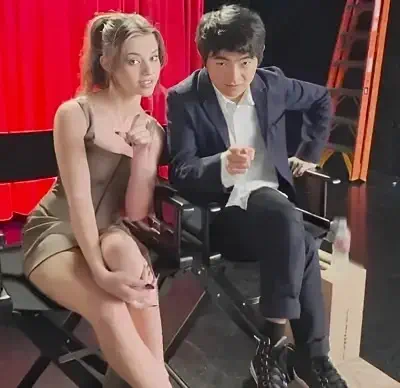 Sydney Taylor with her co star Ben Wang