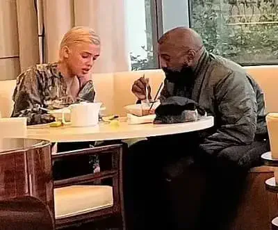 Bianca censori and kanye west in restaurant