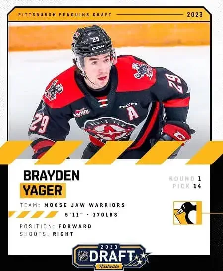 Pittsburgh Penguins Picked Brayden Yager