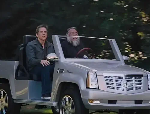 Sergio Calderon Driving a Cadillac with Ben Stiller