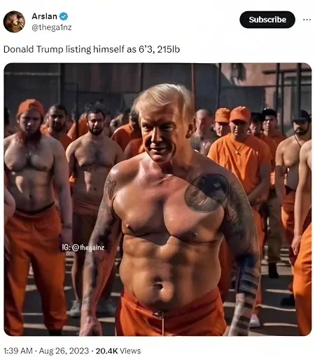 Donald trump mugshot meme Listing himself 6 feet 3