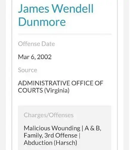 James Dunmore Police Records