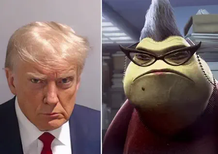 Trump Mugshot Meme Roz from Monsters Inc