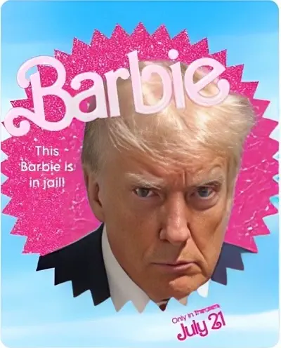 Trump meme This Barbie is in jail