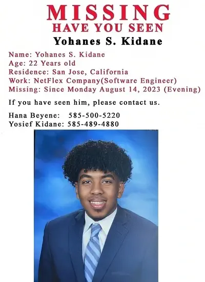 Yohanes Kidane Missing Poster