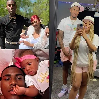 Zyquan Mitchell with girlfriend Patriyuna Reeves and daughter Kahlani Dior Mitchell